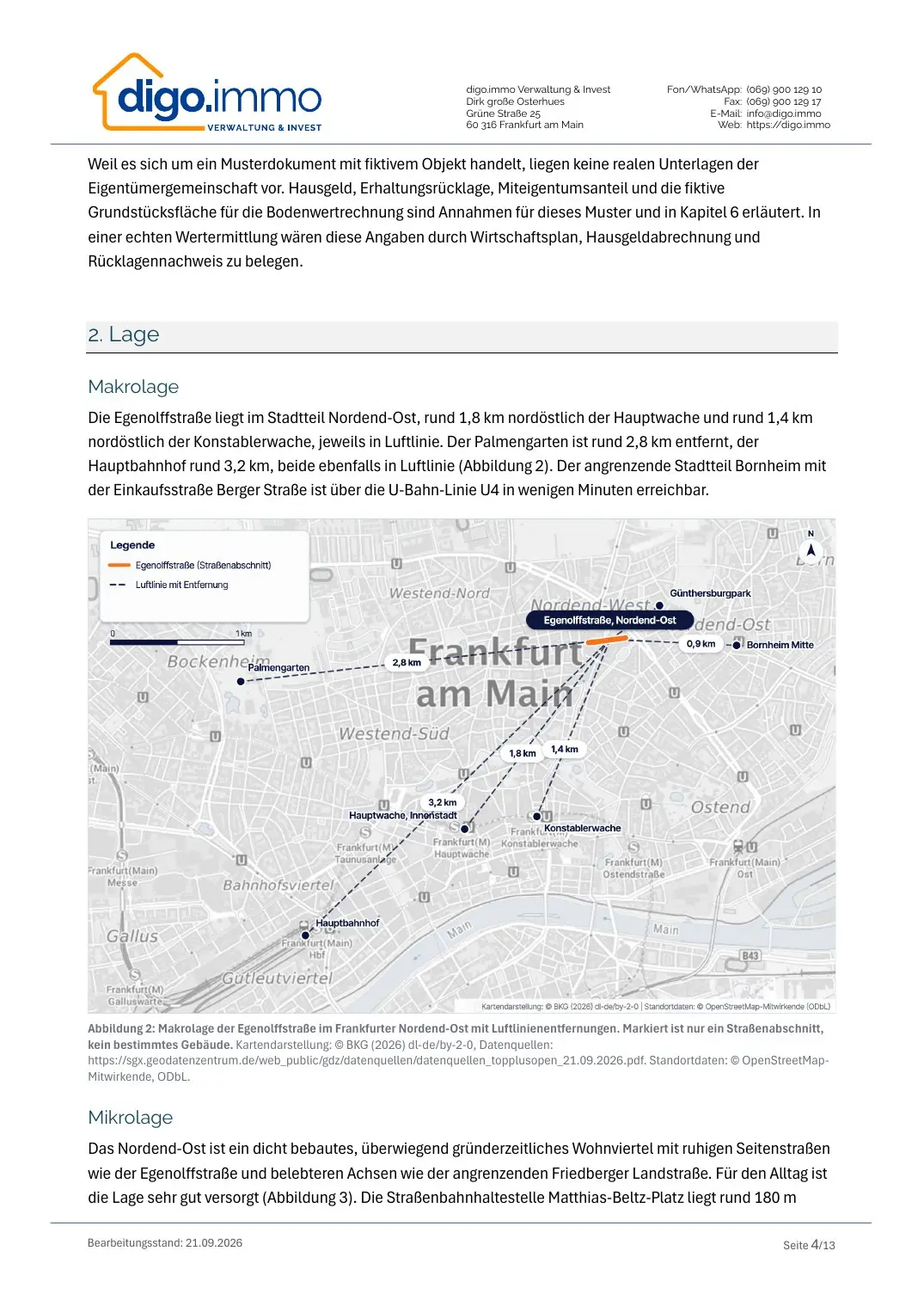 Lagekarte aus dem Musterdokument